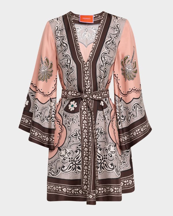 【EMPORIO SIRENUSE】sarah プリント cotton-voile kaftan EMPORIO SIRENUSE Sarah Printed Cotton-Voile Kaftan in Blue