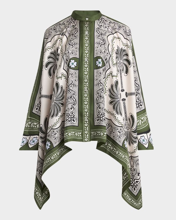 【送料&関税込】Etro Paisley Printed Asymmetric Poncho Etro Paisley Print Asymmetric Silk Poncho | Nordstrom