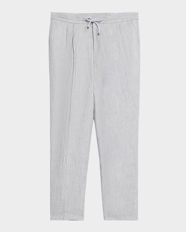 Brunello Cucinelli Men's Double-Pleated Drawstring Pants