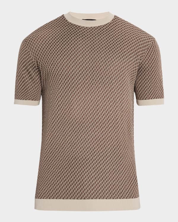 希少新品Emporio Armaniタグ付き サイズ52 ラムスキン 刺繍グレー Emporio Armani Men's Wool Geometric Crewneck Sweater