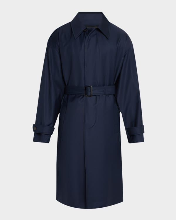 Brunello Cucinelli Men's Double-Faced Wool Trench Coat