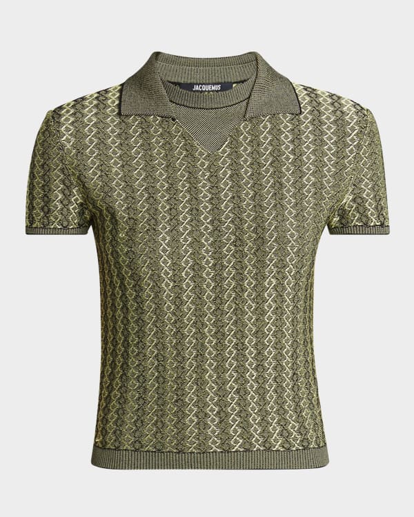 BOTTEGA VENETA ブラウス Bottega Veneta Metallic Rib Ruffle-Cuff Henley Shirt