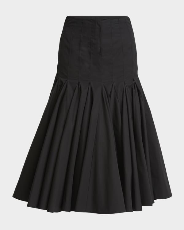 Peter Do Side-Stripe Pleated Maxi Pajama Skirt | Neiman Marcus