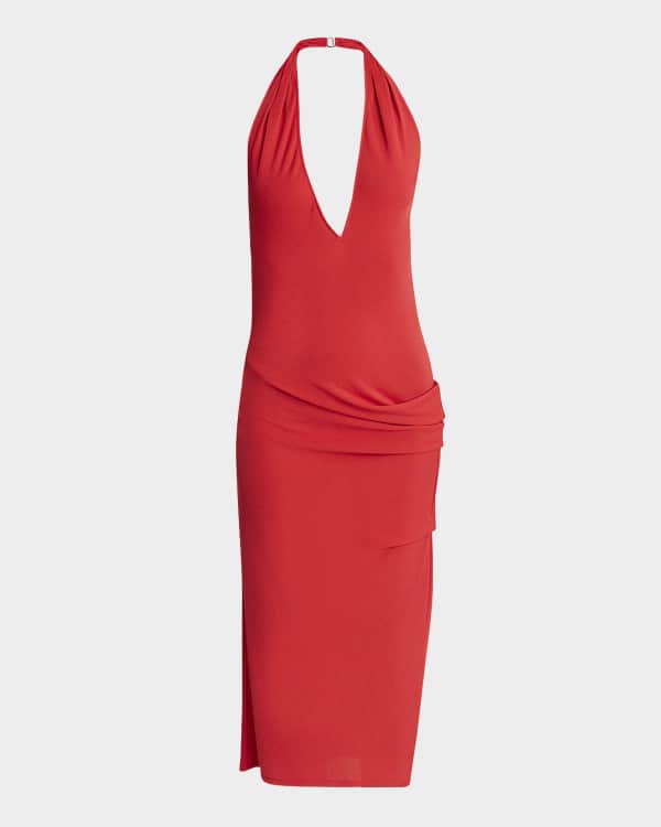 Bottega Veneta One-Shoulder Asymmetric Midi Dress with Gold Bottega Veneta One-Shoulder Asymmetric Midi Dress with Gold