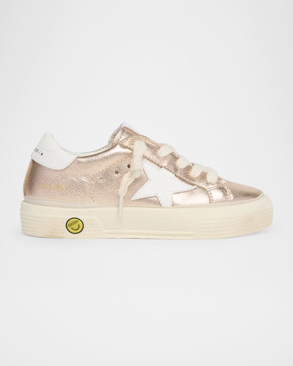 Girl's Ball Star Glitter and Leather Sneakers, Toddler/Kids
