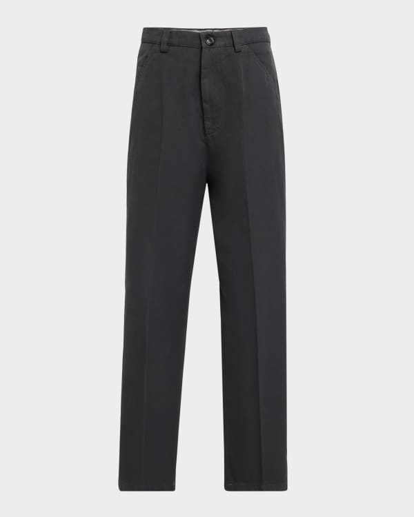 Burberry Men's Pleated Leather Pants | Neiman Marcus
