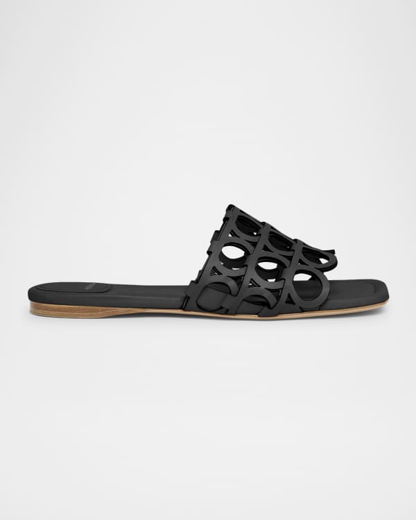 Balmain B It Quilted Leather Slide Sandals | Neiman Marcus