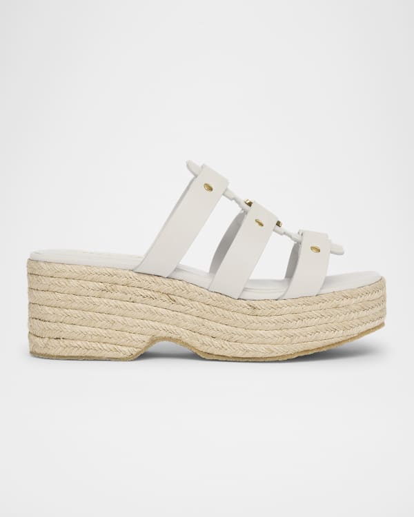 Marni Crisscross Leather Wedge Platform Sandals | Neiman Marcus