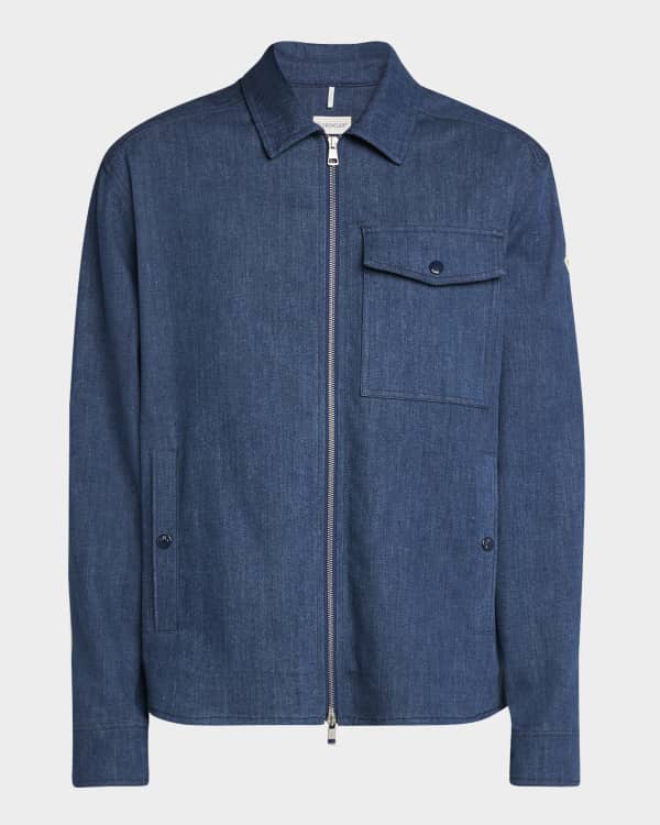 Maison Margiela Men's Chalk Marble Wash Jean Jacket | Neiman
