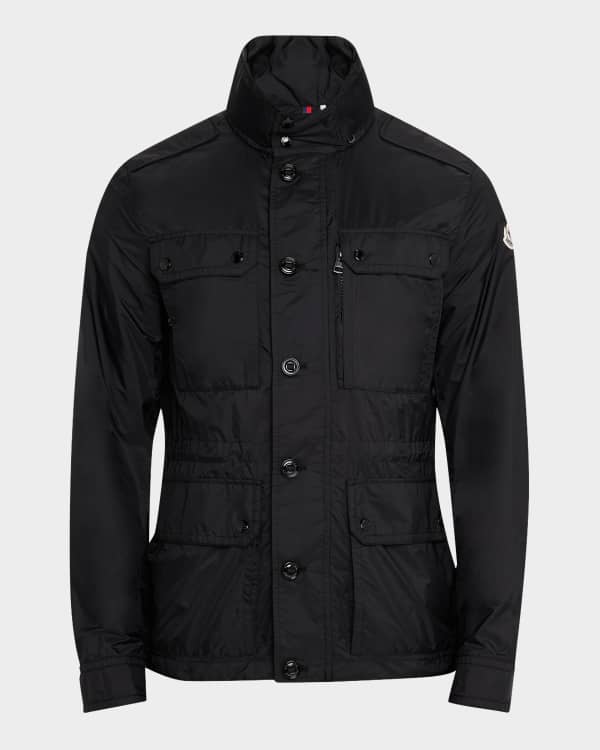 Moncler Men's Suede Knit Full-Zip Cardigan | Neiman Marcus