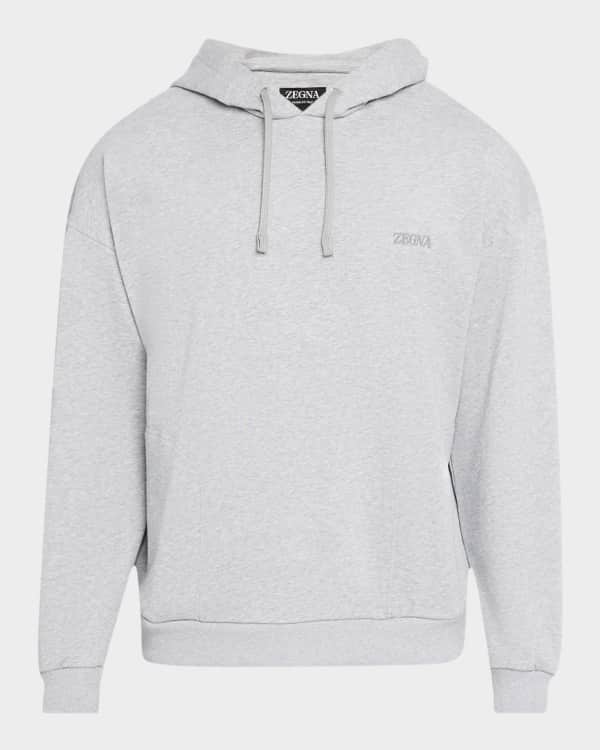 パーカー・フーディ ERMENEGILDO ZEGNA Men Hoodies N6MH01830 105 White Zegna - White Silk & Cashmere Blend Hoodie | Mitchell Stores