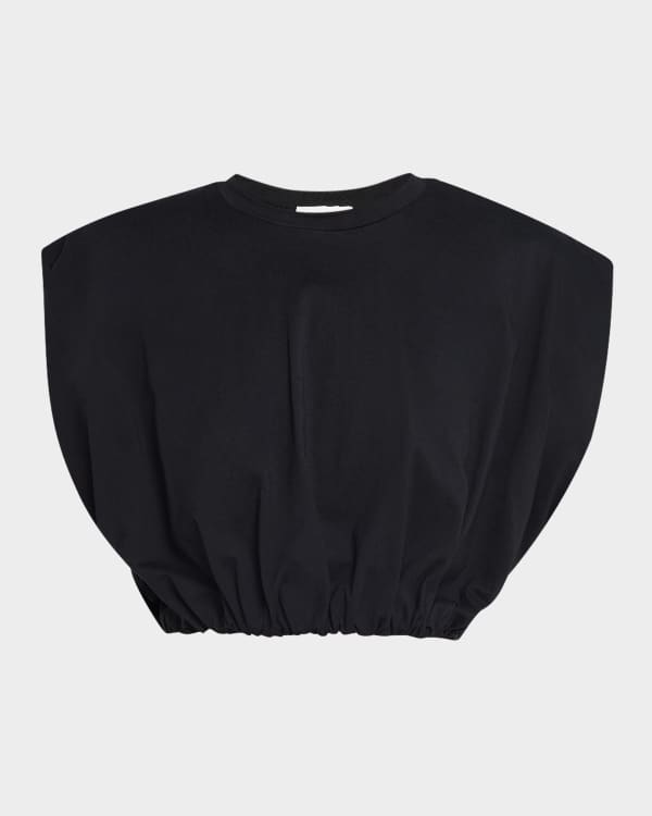 MM6 Maison Margiela Ruched Crop Top | Neiman Marcus