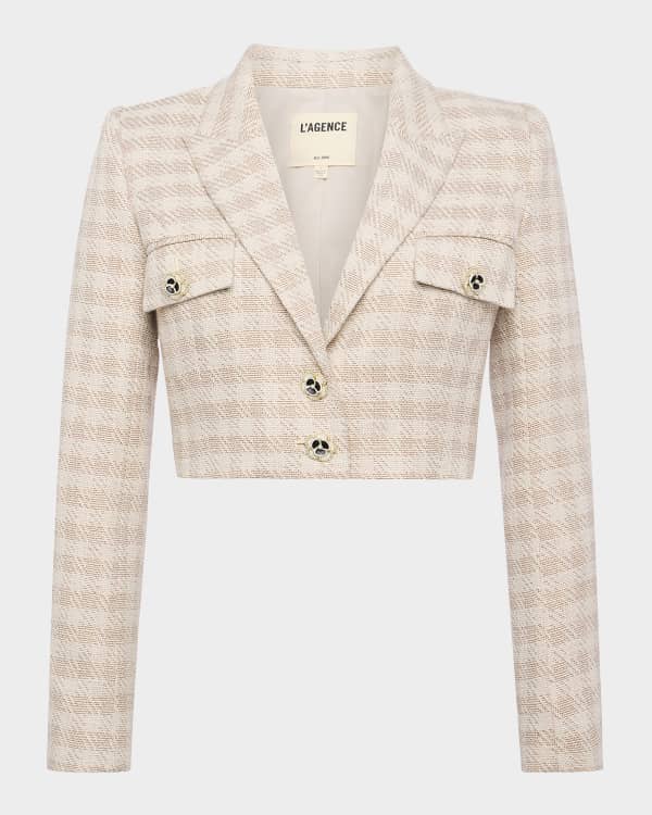 L’Or tweed jacket ロル　L'AUBE BLANC かじまり Mix tweed No collar jacket – L'AUBE BLANC