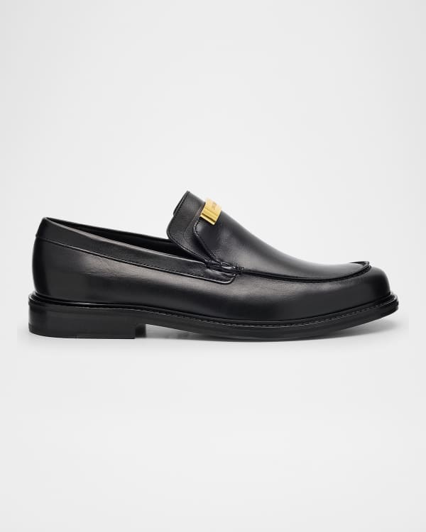 Moschino Men's Logo Leather Loafers | Neiman Marcus