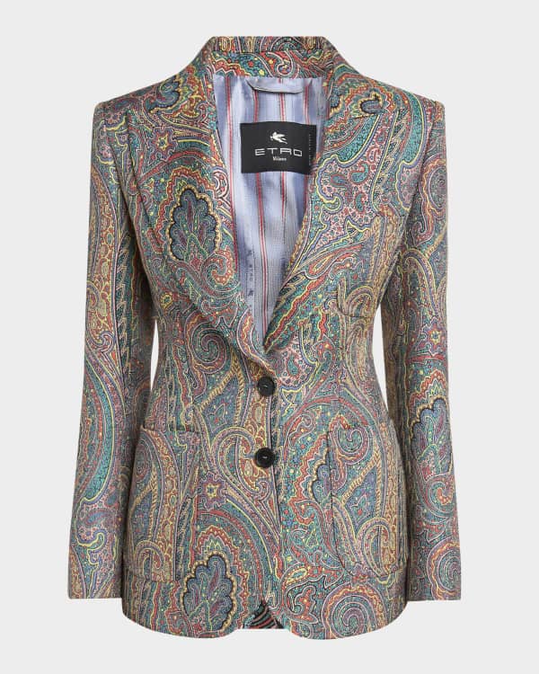マフラー・ストール ETRO SS24 PRINTED PLEATED STOLE (WAXA0011 AS257X0800) Etro Scarves & Accessories at Neiman Marcus