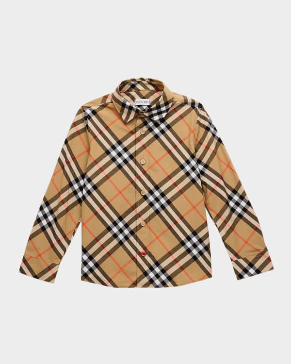 品質検査済 Boy's Burberry Angelo 3-14 Size Shirt, Check Front-Pocket コート