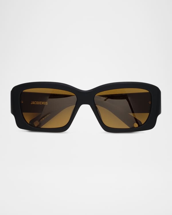 Jacquemus Les Lunettes Baci Acetate Rectangle Sunglasses