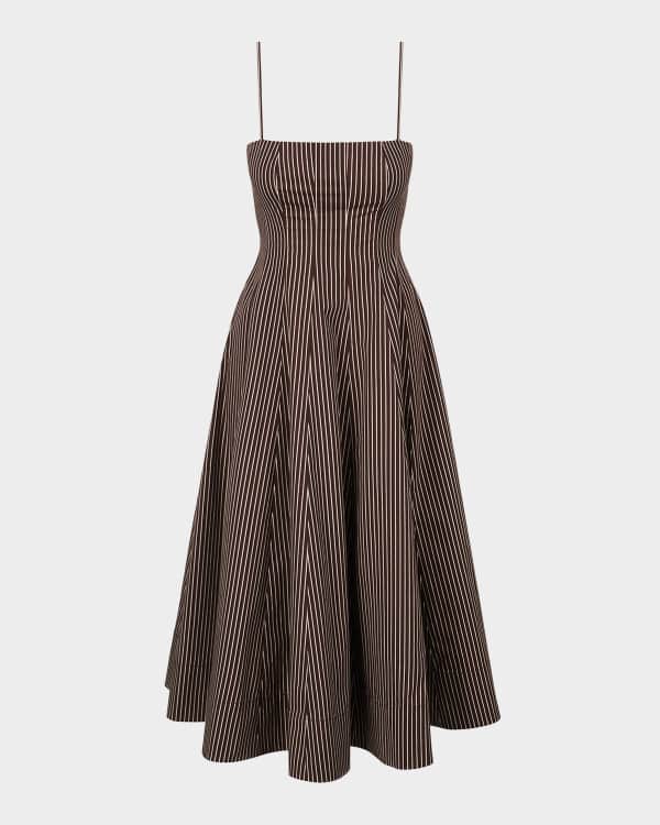 Jean Paul Gaultier Gathered Mariniere and Tulle Midi Dress