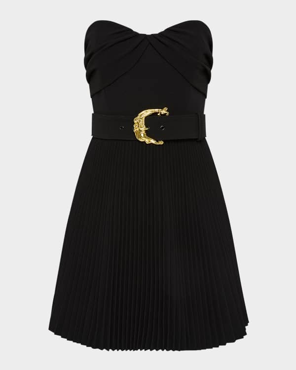 REBECCA VALLANCE Pompidou Pleated Off-Shoulder Mini Dress | Neiman Marcus