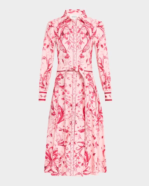 St. John Blurry Floral-Print Crepe De Chine Midi Kaftan Dress | Neiman ...