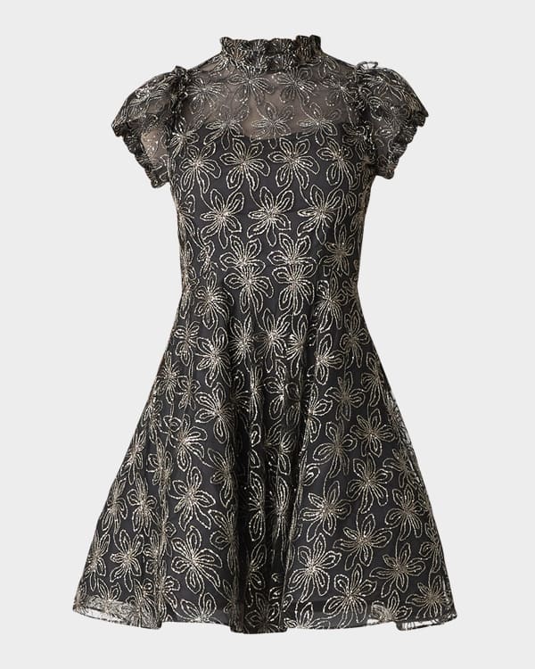 Shoshanna Mya Pleated Floral Jacquard Dress Neiman Marcus