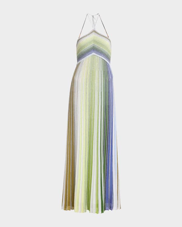 Ribbed Knit Halter Maxi Dress