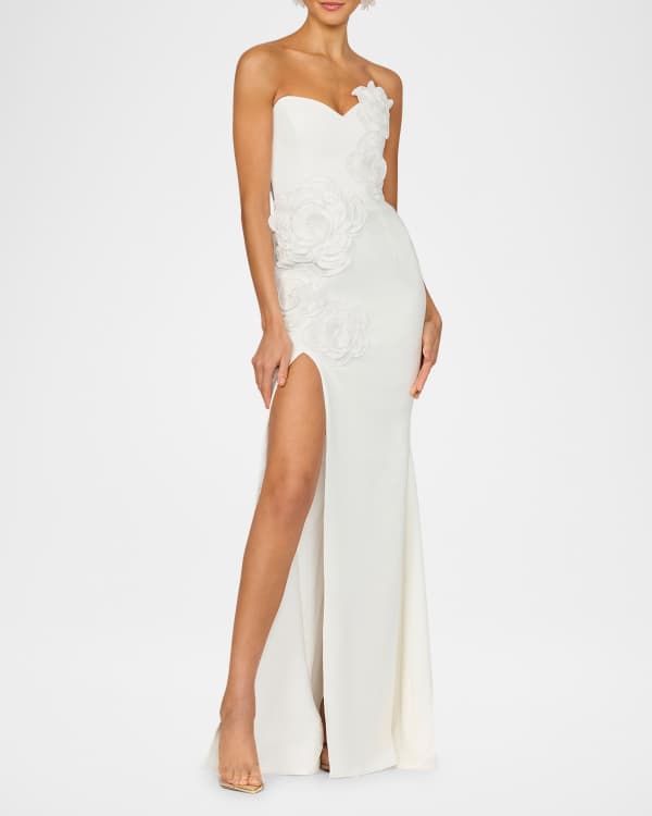 Basix feather embellished gown outlet