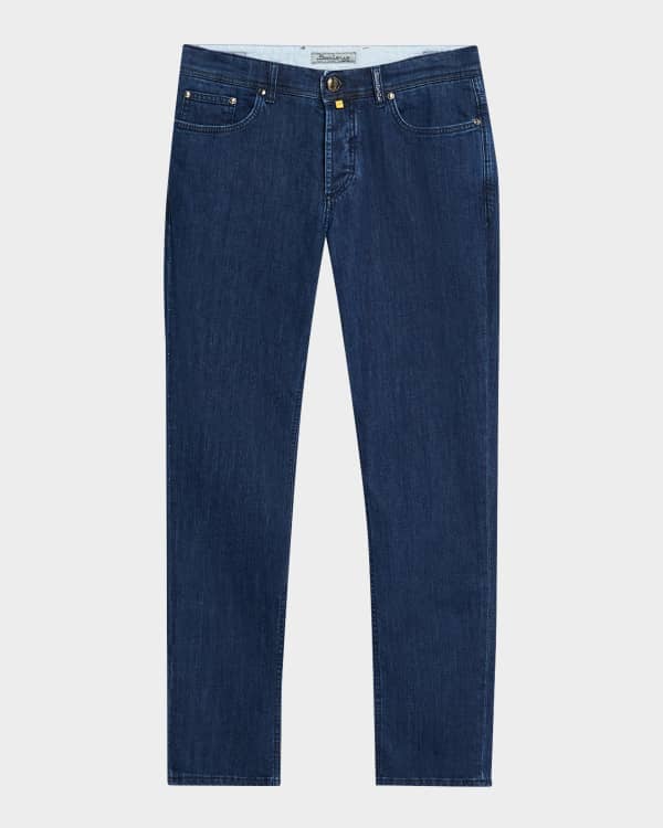 McQueen Men's Raw Double-Hem Jeans | Neiman Marcus