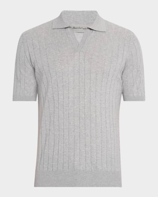 NN.07 Men's Ribbed Zip Polo Shirt | Neiman Marcus
