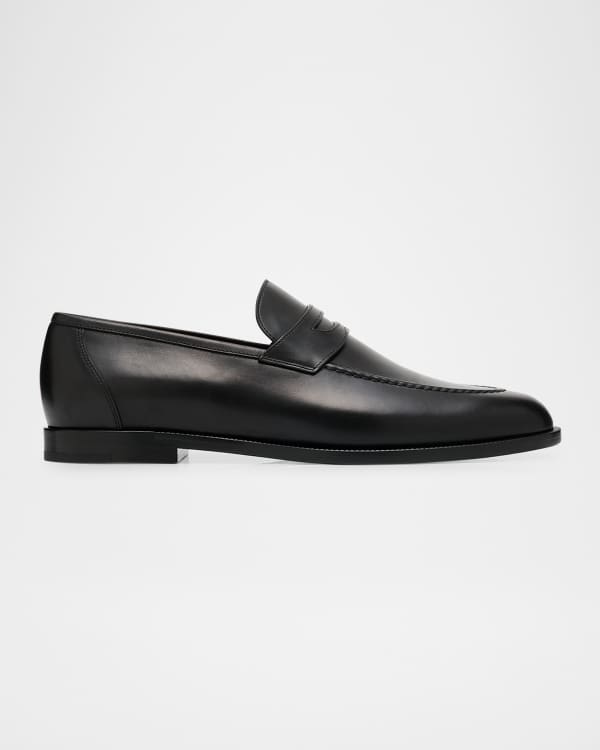 Prada Leather Square-Toe Penny Loafers | Neiman Marcus Prada Leather Square-Toe Penny Loafers | Neiman Marcus