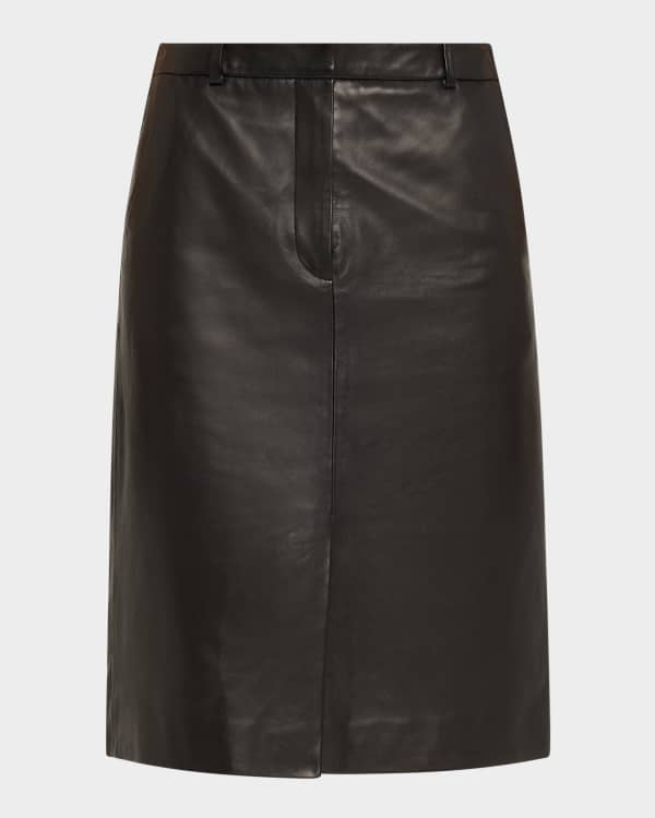 RECTO Leona Crocodile-Effect Midi Skirt | Neiman Marcus
