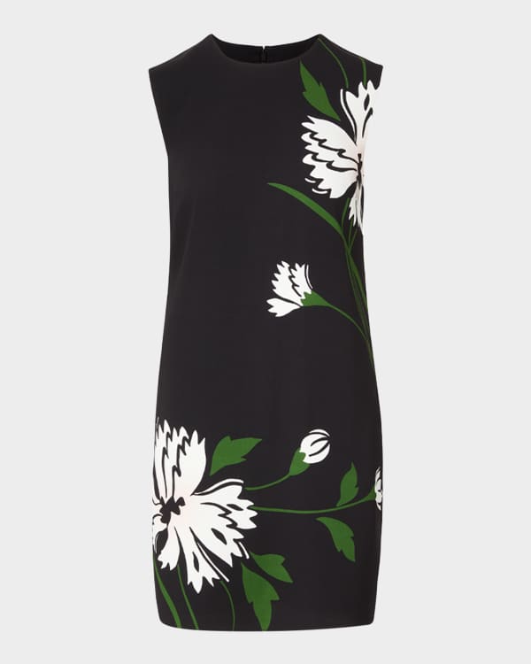 Sleeveless Cotton-Blend Shift Dress