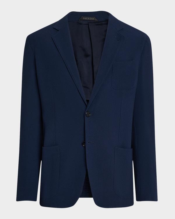 Giorgio Armani Men's Peak-Lapel Double-Breasted Blazer Jacket