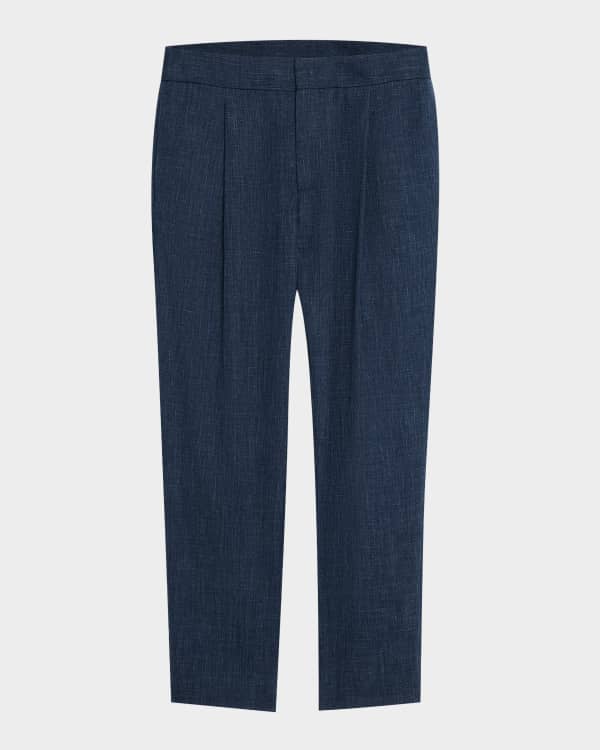 Giorgio Armani Men's Flat-Front Wool Trousers | Neiman Marcus
