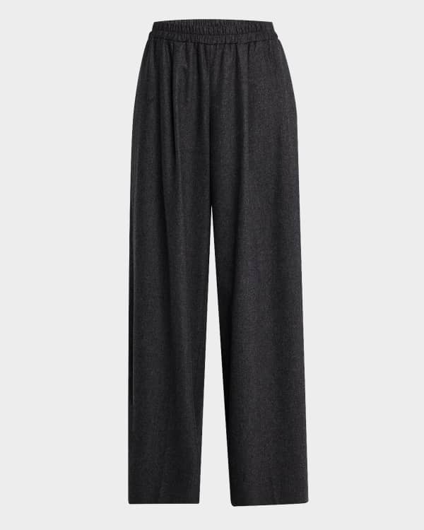 Toteme Slit Wide-Leg Satin Trousers | Neiman Marcus