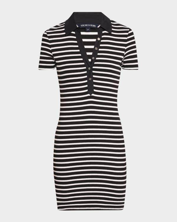 Tory Burch Two-Tone Jacquard Viscose Polo Dress | Neiman Marcus
