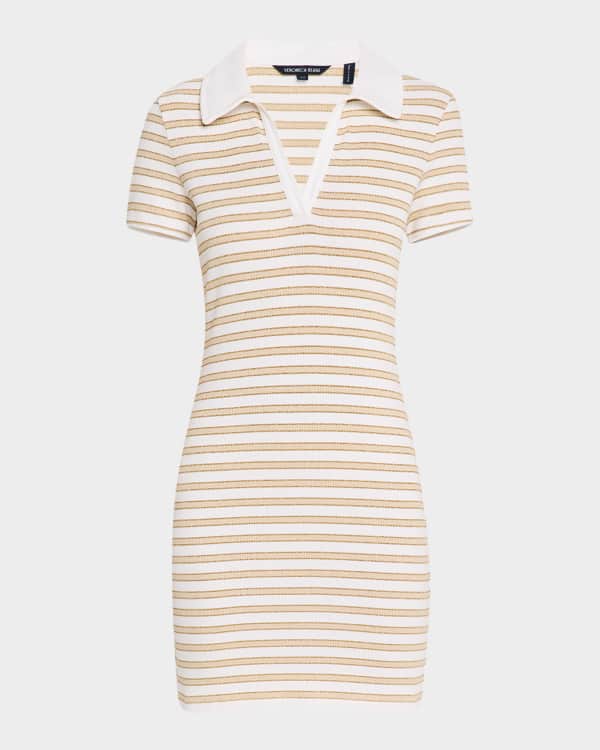 Veronica Beard Otis Stripe Long-Sleeve Midi Dress | Neiman