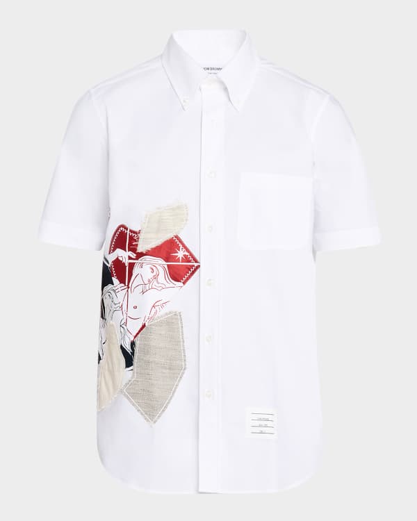 Thom Browne Men's Classic Sport Shirt w/ Stripes | Neiman Marcus
