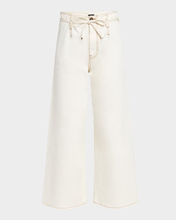Khaite Pheadra Wide-Leg Ankle Crepe Pants | Neiman Marcus