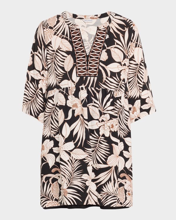Shoshanna Amine Printed Smock Waist Mini Dress Neiman Marcus