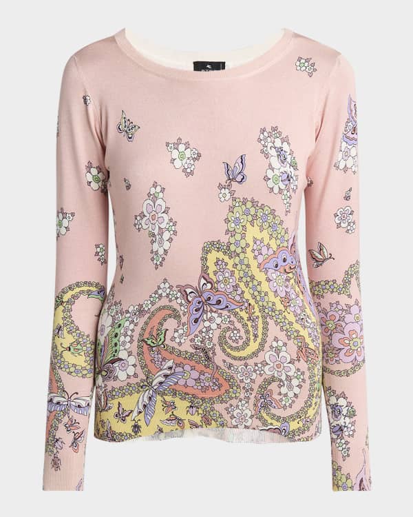 Emilio Pucci Abstract-Print Long-Sleeve Mesh T-Shirt Emilio Pucci Abstract-Print Long-Sleeve Mesh T-Shirt