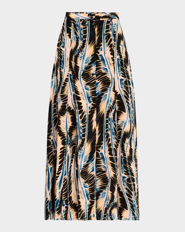 スカート Versace Jeans Couture CHAIN COUTURE PLEATED MIDI Skirt Versace Jeans Couture Pleated Chain-Print Pull-On Midi Skirt