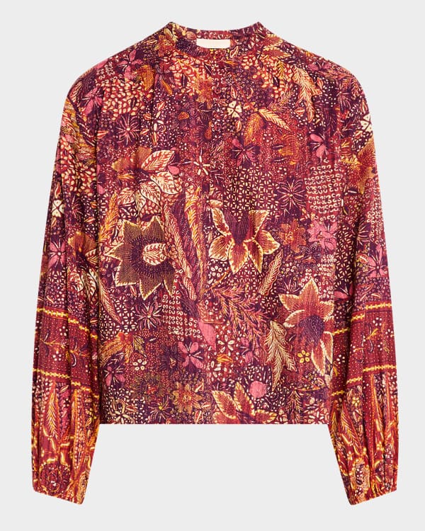 By Malene Birger Pricilla Cutout Zebra-Print Blouse | Neiman