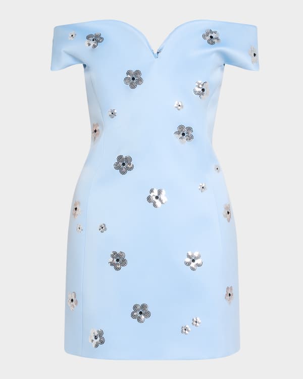 Koton Damen Mini Kleid - Off Shoulder Mit Daisy Details