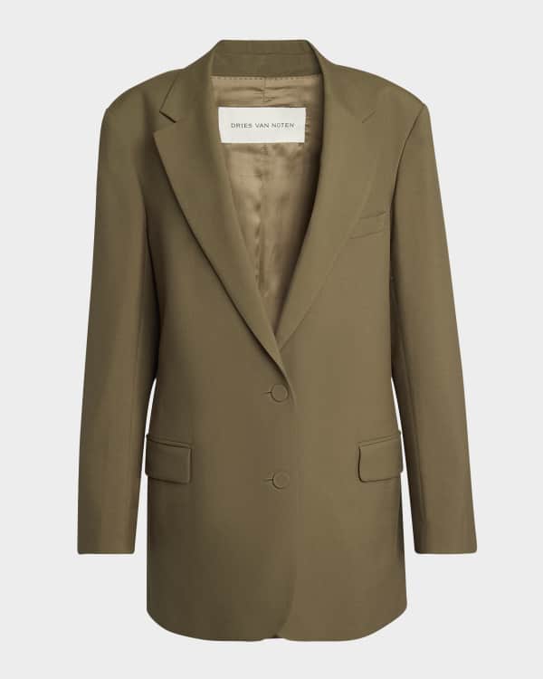 Loewe Double-Breasted Mohair-Blend Blazer | Neiman Marcus