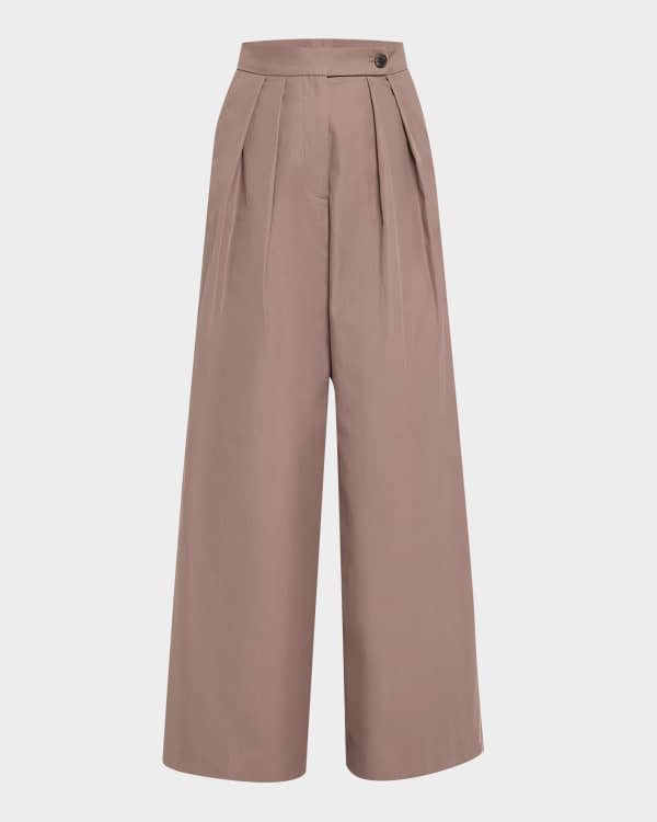 パンツ DRIES VAN NOTEN HARTIA COTTON TROUSERS Dries Van Noten Hartia Pleated Cotton Wide Leg Sweatpants