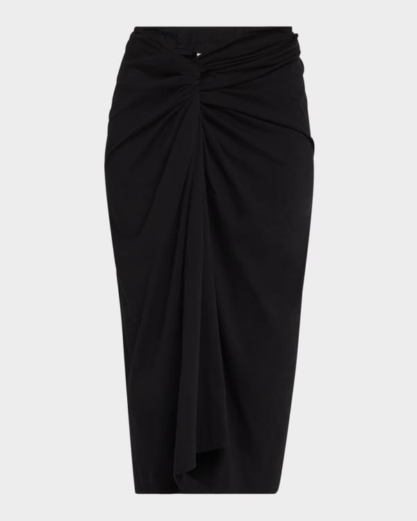 Dries Van Noten Sheraz Orchid-Print Belted A-Line Skirt