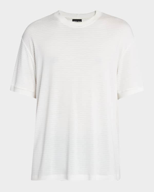Giorgio Armani Men's Gray Silk Cotton Solid Jersey Tee