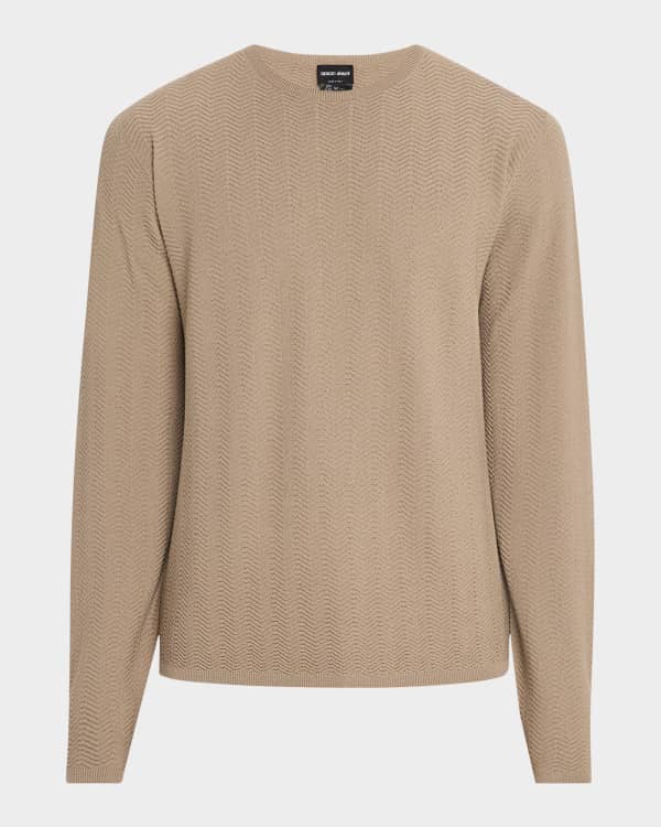 【関税&送料込】Emporio Armani Sweaters Emporio Armani Men's Vertical Stripe Knit Crewneck Sweater