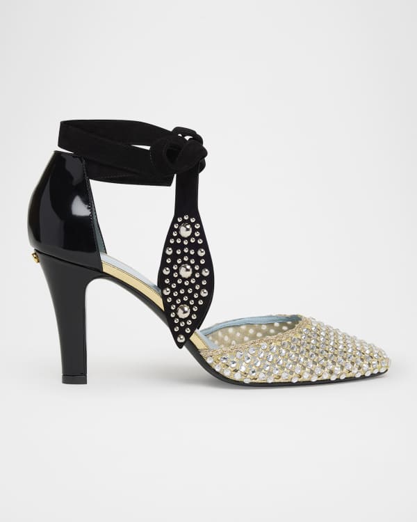 Valentino Garavani VLogo Medallion Crystal Slingback Pumps